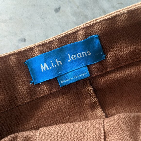 Like New Tan Cotton Button Down Skirt with Pockets - Picture 3 of 6